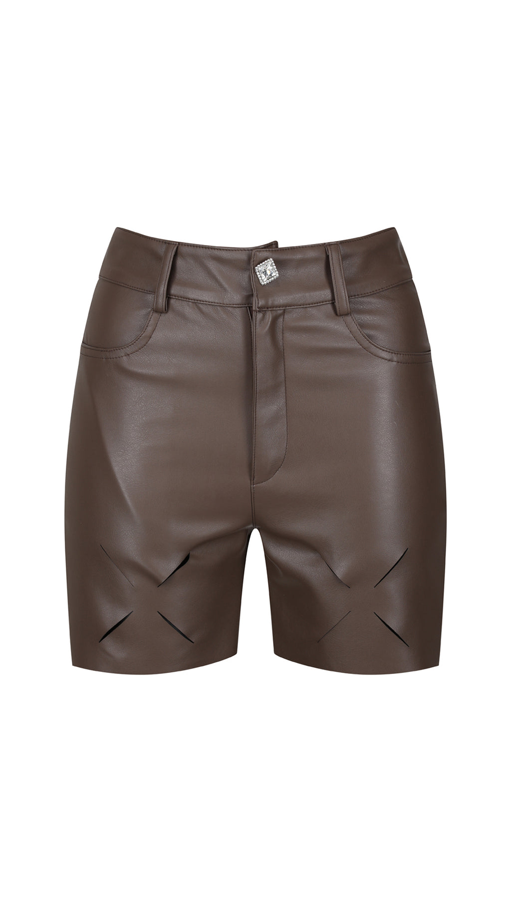 Koi Faux Leather Coffee Shorts