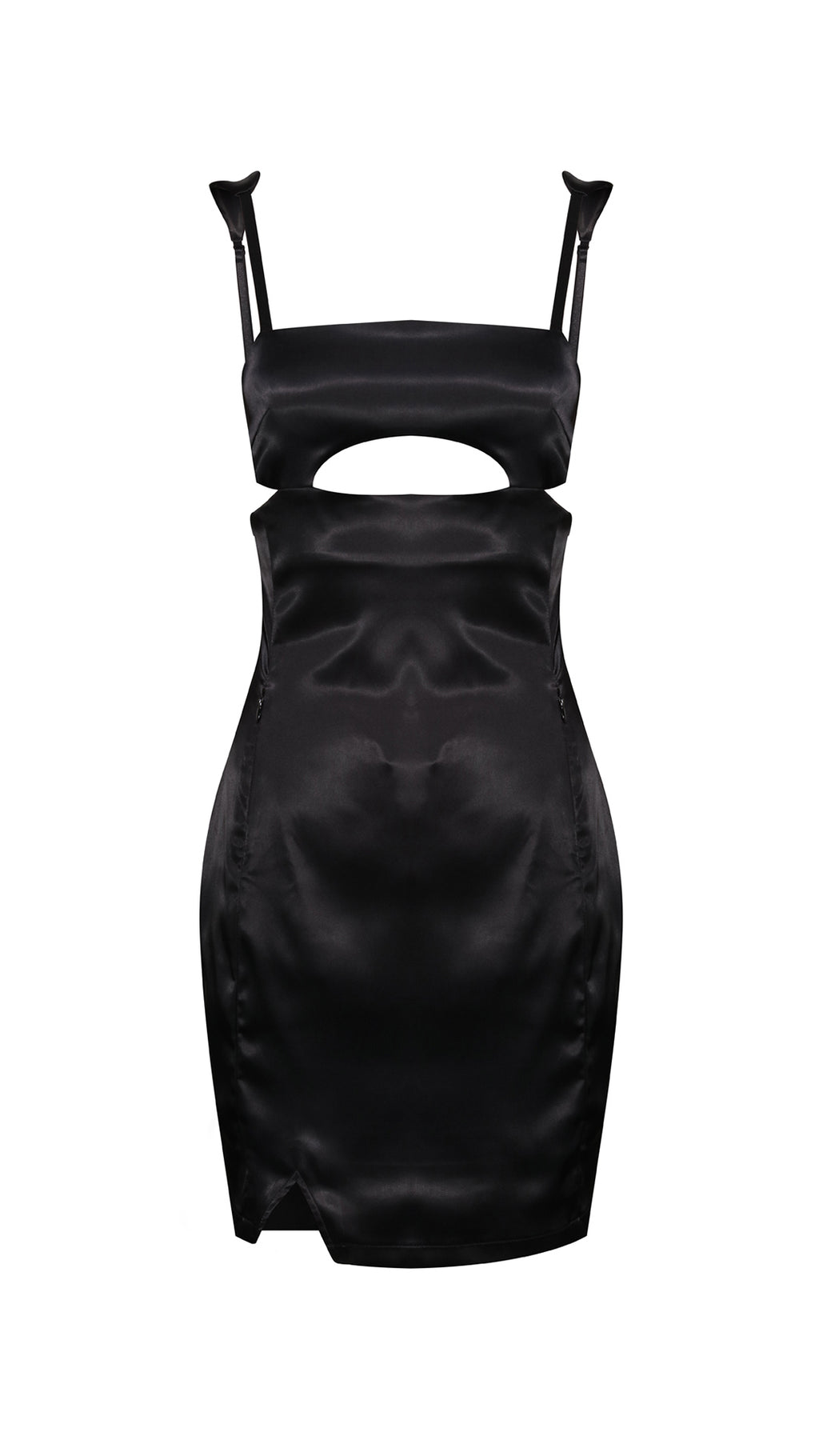 Noir Satin Black Mini Dress