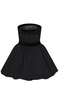 Opium Black Corseted Puffed Skirt Dress