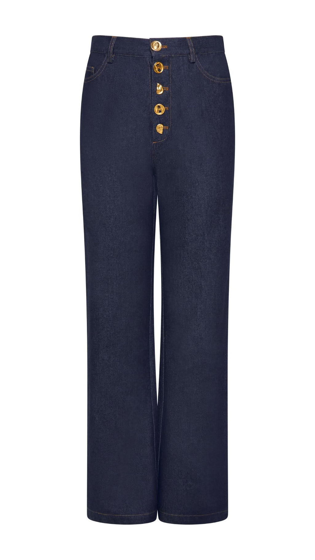 Dark Denim Button Jeans