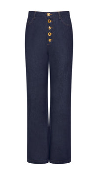 Dark Denim Button Jeans