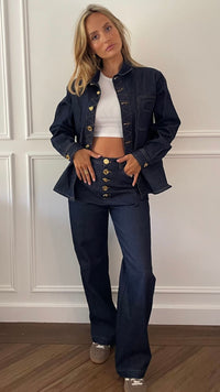 Dark Denim Button Over Shirt