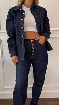 Dark Denim Button Over Shirt