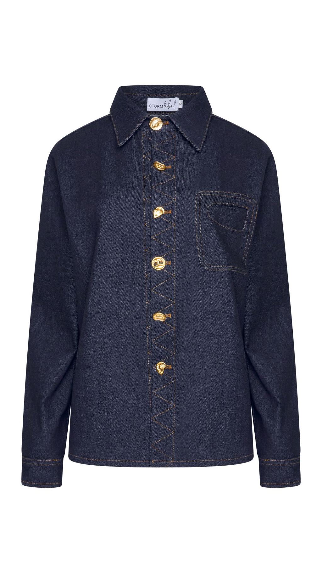 Dark Denim Button Over Shirt
