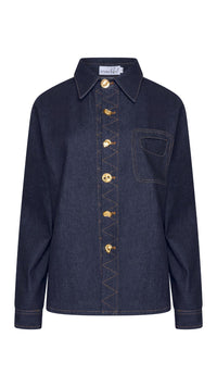 Dark Denim Button Over Shirt