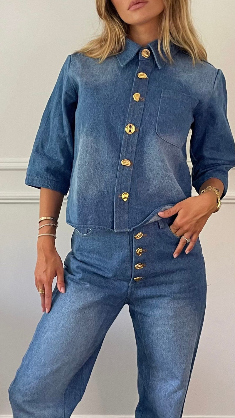 Faded Denin Button Over Shirt