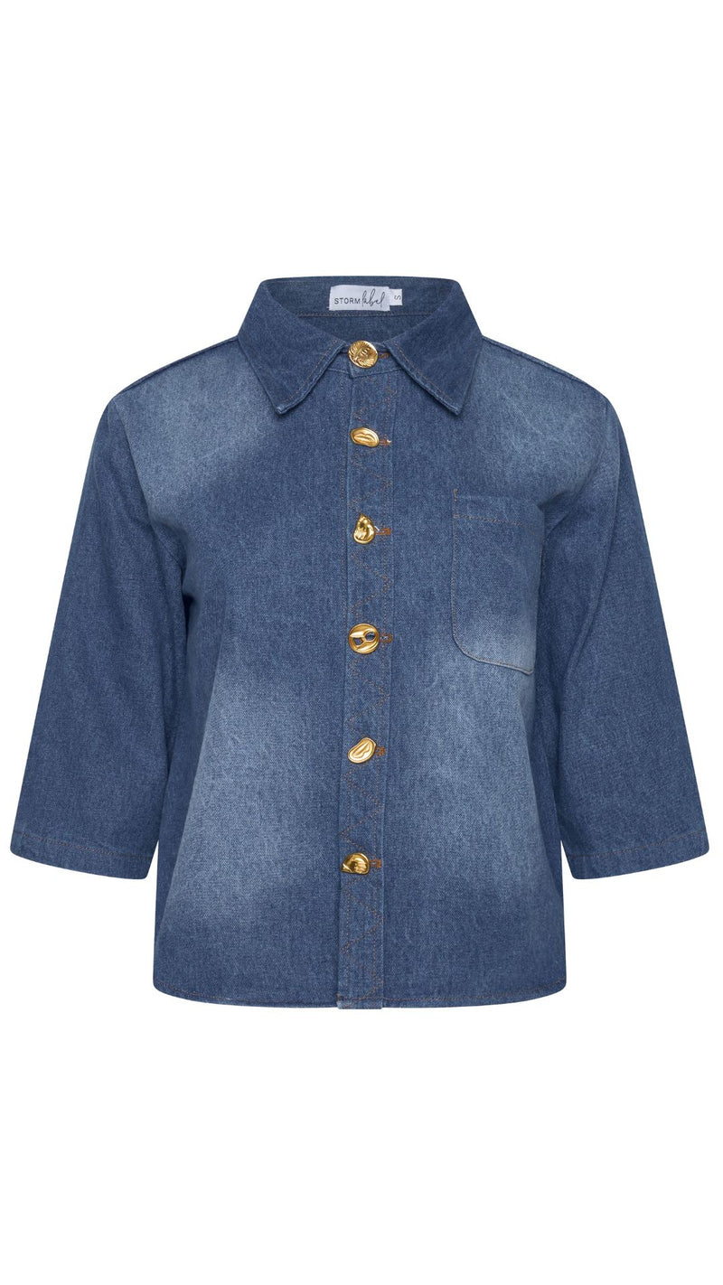 Faded Denin Button Over Shirt