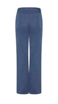 Faded Denim Button Jeans