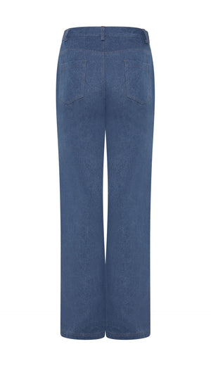 Faded Denim Button Jeans