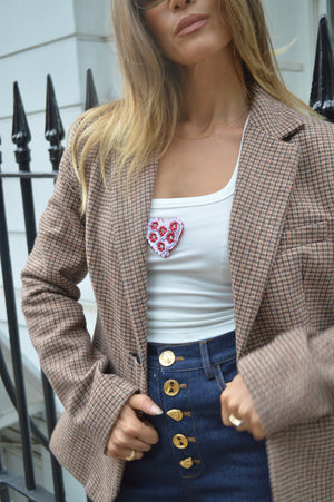 White Heart Vest Top