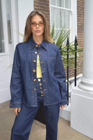 Dark Denim Button Over Shirt