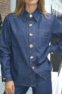 Dark Denim Button Over Shirt