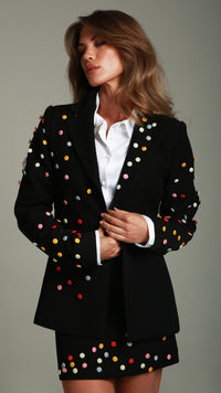 'Smartie' Black Blazer with Buttons