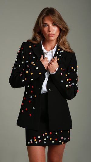 'Smartie' Black Blazer with Buttons