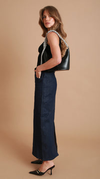 Saxe Denim Maxi Skirt