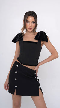 Amaya Black and Crystal Skirt