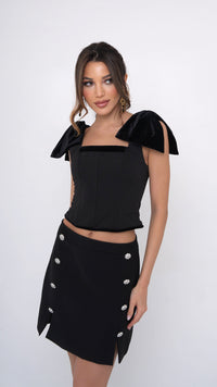 Amaya Black and Crystal Skirt