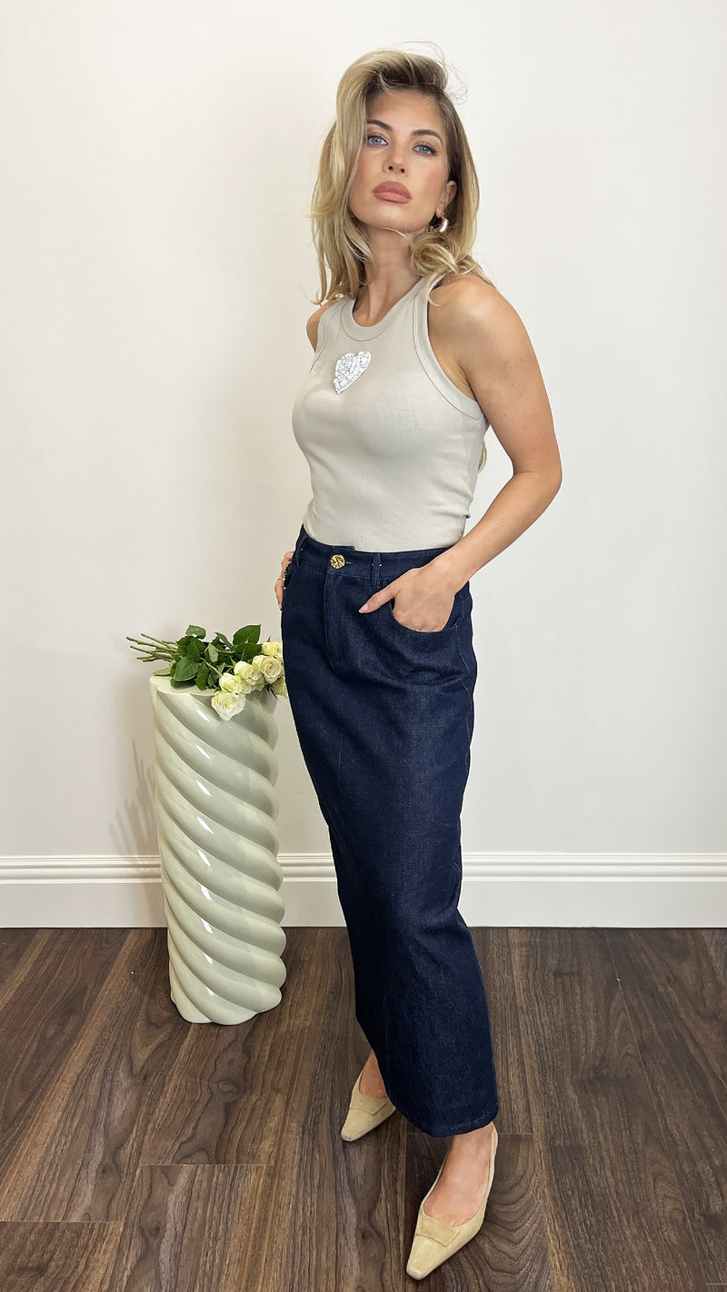Taupe Racer Top