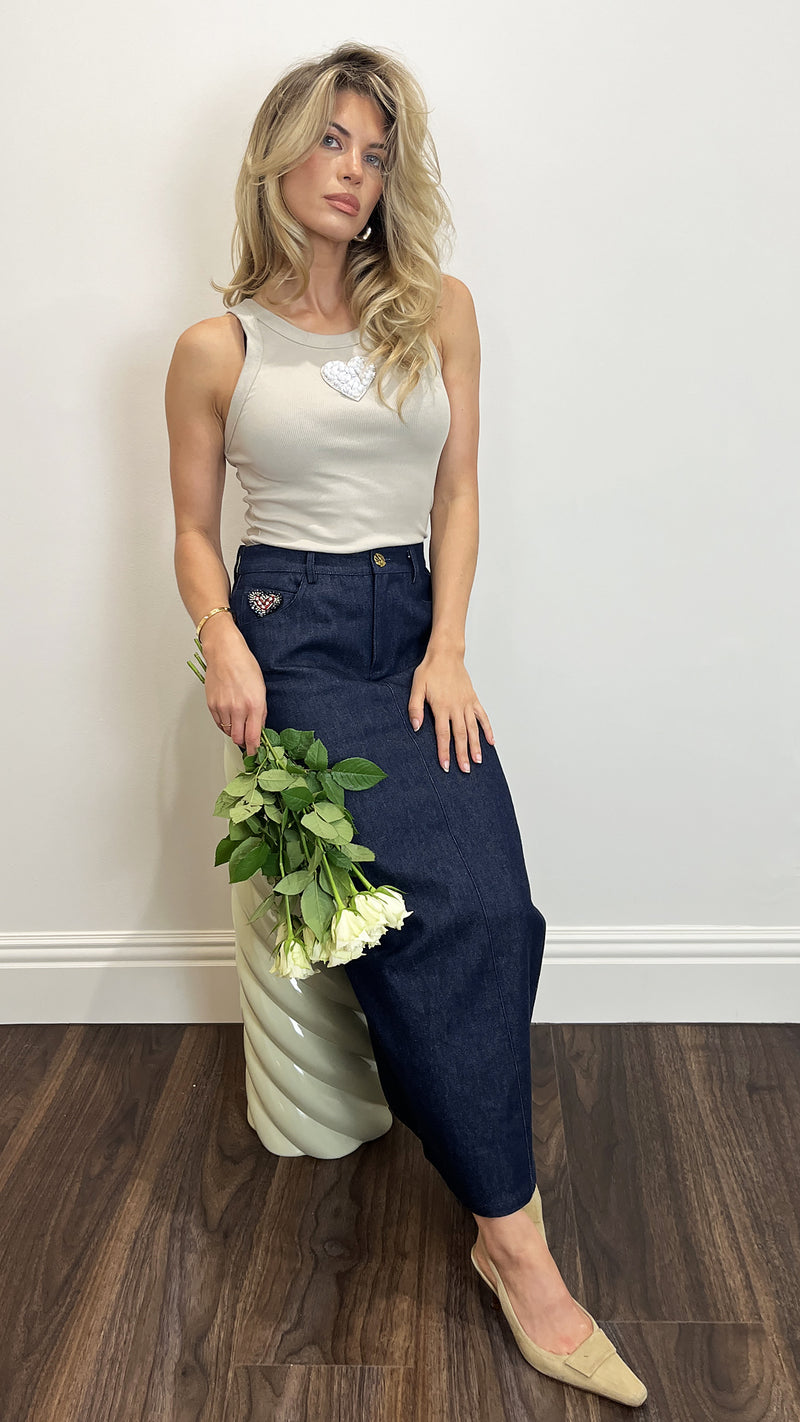 Taupe Racer Top