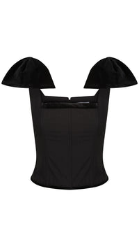 Crescent Black Corseted Top