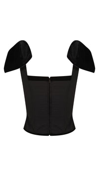 Crescent Black Corseted Top