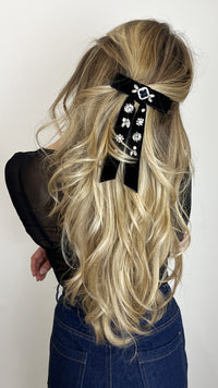 Amelia Black Velvet Bow Hair Clip