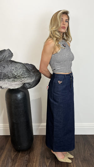Mono Stripe Racer Top