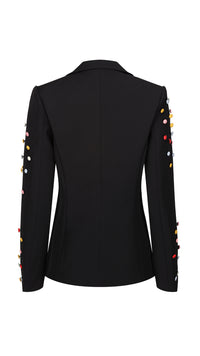 'Smartie' Black Blazer with Buttons