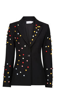 'Smartie' Black Blazer with Buttons