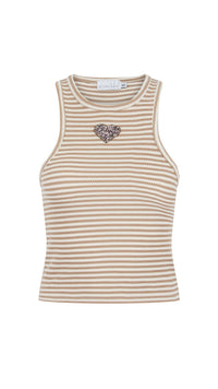 Caramel Stripe Racer Top