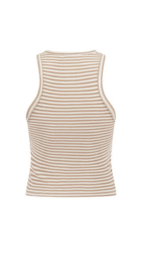 Caramel Stripe Racer Top