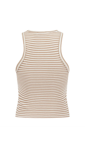 Caramel Stripe Racer Top