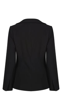 Area Black Satin Lapel Blazer