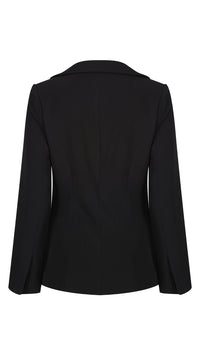 Area Black Satin Lapel Blazer