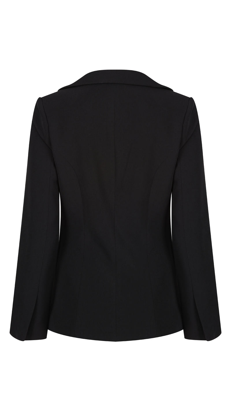 Area Black Satin Lapel Blazer