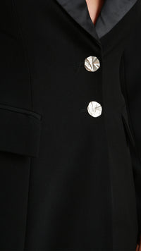 Area Black Satin Lapel Blazer