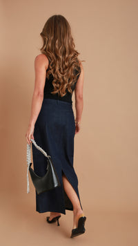 Saxe Denim Maxi Skirt