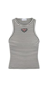 Mono Stripe Racer Top
