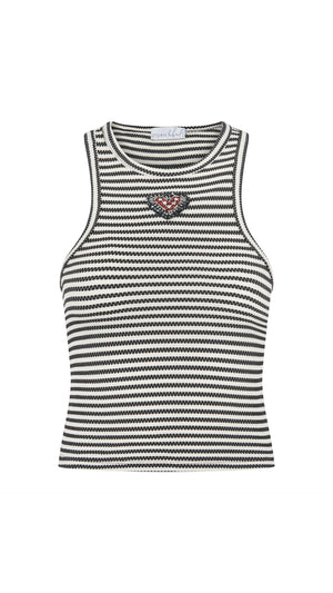 Mono Stripe Racer Top