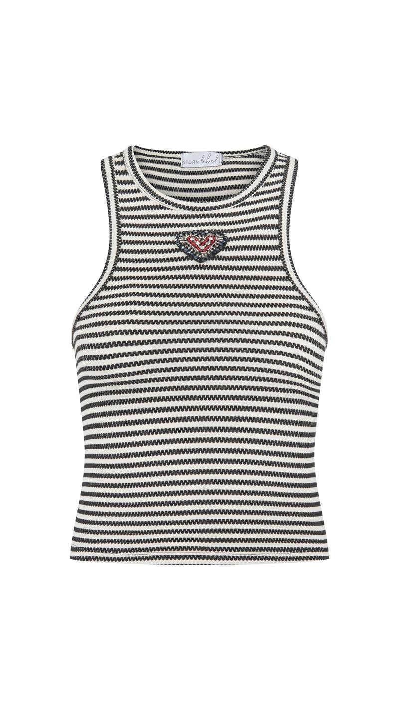 Mono Stripe Racer Top