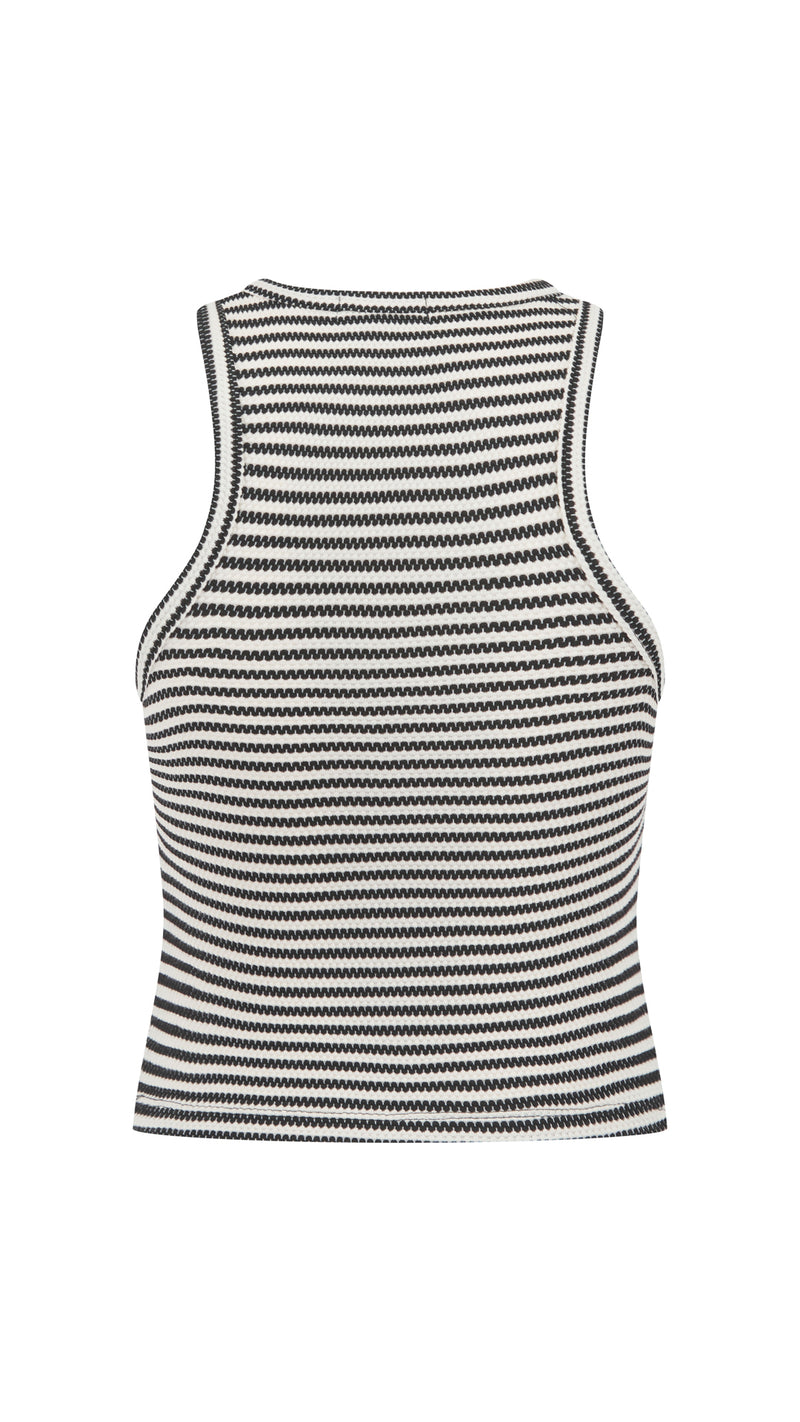 Mono Stripe Racer Top