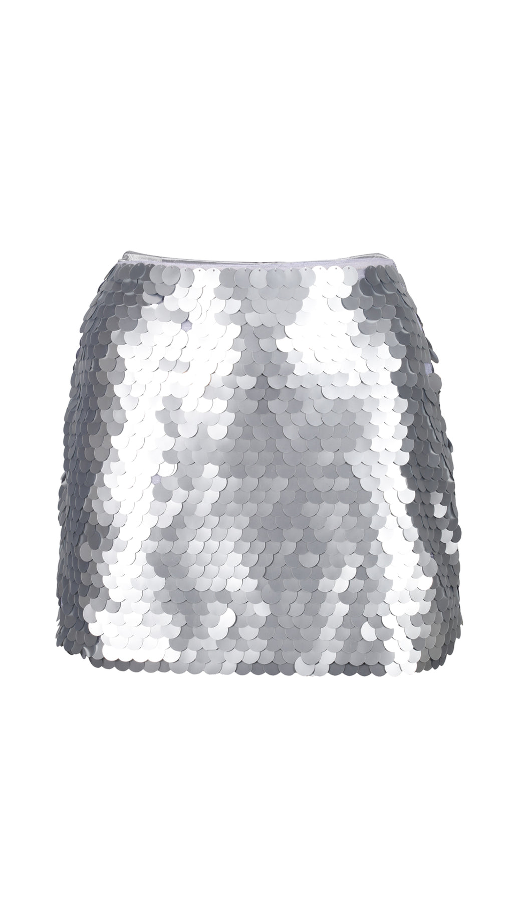 Moonlight Silver Disc Sequin Skirt