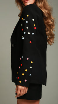 'Smartie' Black Blazer with Buttons