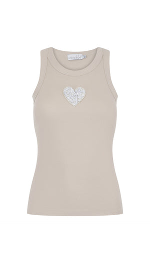 Taupe Racer Top