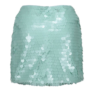 Mint Green Disc Sequin Skirt