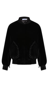 Reversible Black Velvet Bomber