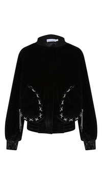 Reversible Black Velvet Bomber