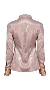 Blush Satin and Sequin Shirt