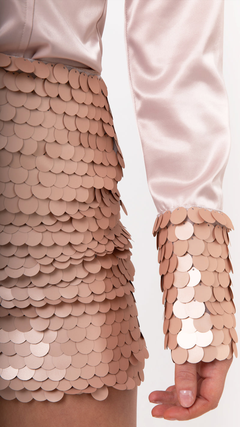 Blush Sequin Disc Skirt